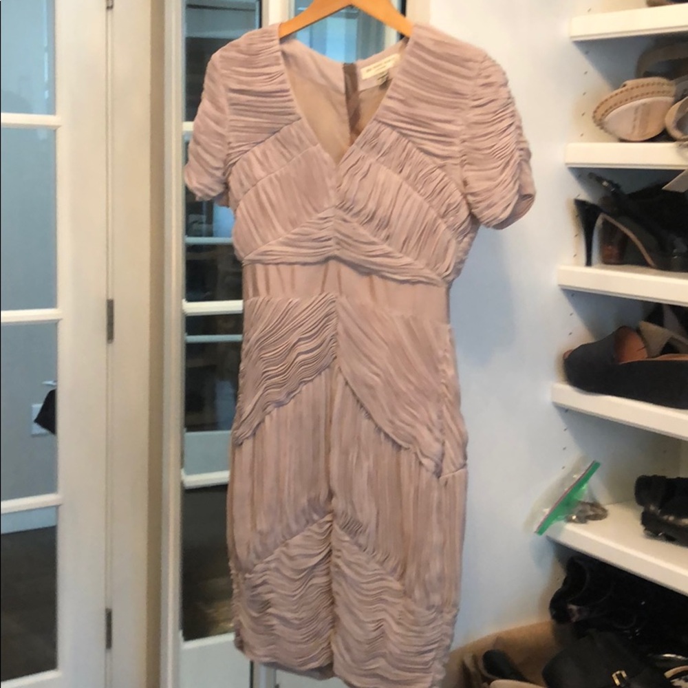 Burberry taupe ruffled dress